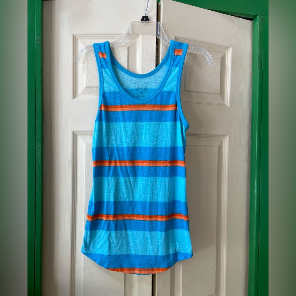 Red Camel Blue and Orange Striped Tee